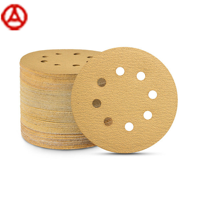 Red Aluminum Oxide Sanding Disc Sandpaper Pad 5inch 8holes Metalworking