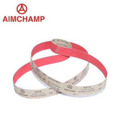 Cool Grinding Ceramic Sanding Belts Polyester Cloth Metalworking