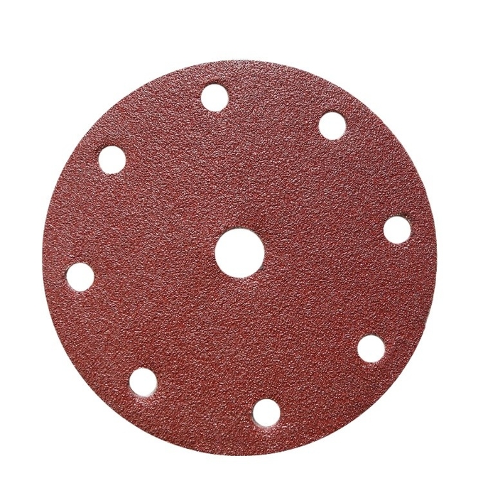 Sandpaper Suppliers 5inch 8hole Red Aluminum Oxide Hook And Loop Sanding Discs 3