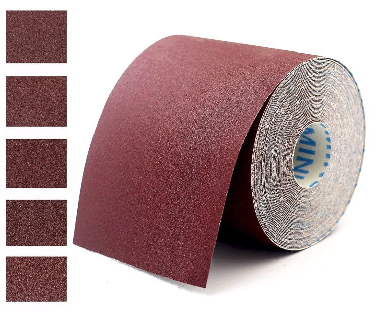P80 Sanding Cloth Roll 5m 4 Inch Width Aluminum Oxide Flexible Sandpaper Cloth 0