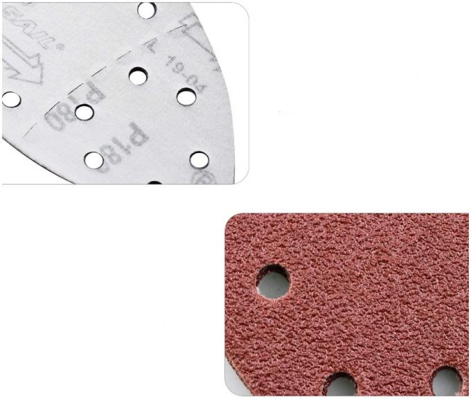 Sandpaper Aluminum Oxide Hook Loop Sanding Discs 6inch 15 / 17 Holes 10