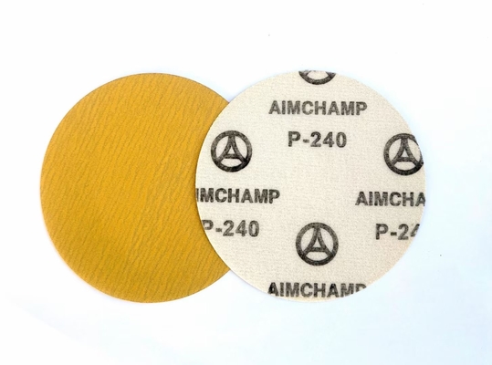 China 5inch 125mm Aluminum Oxide Abrasive Sanding Disc Golden Hook And Loop Disc