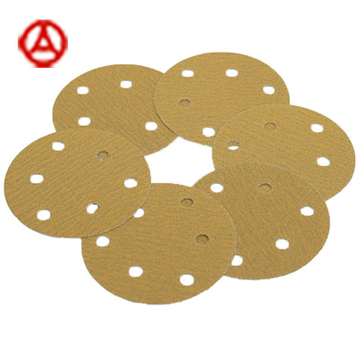 China Yellow Sanding Disc Coated Abrasive 5 Inch 125 Mm Hook And Loop Sanding Disc