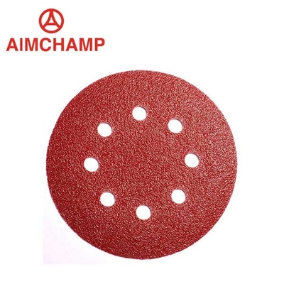 China 800 Grit Sandpaper Discs 5 Inch 125mm Hook And Loop Sanding Pad Red