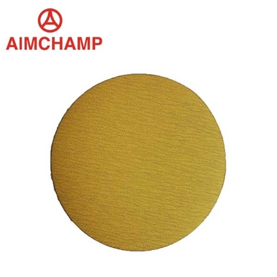 China Yellow Aluminum Oxide Hook And Loop Sandpaper 5 Inch 125mm 8 Holes