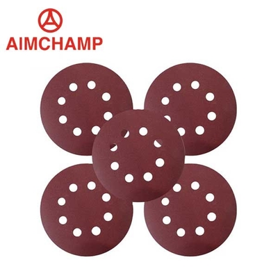 China 5 Inch 125mm Red Aluminum Oxide Abrasive Sanding Disc Red Aluminum Oxide
